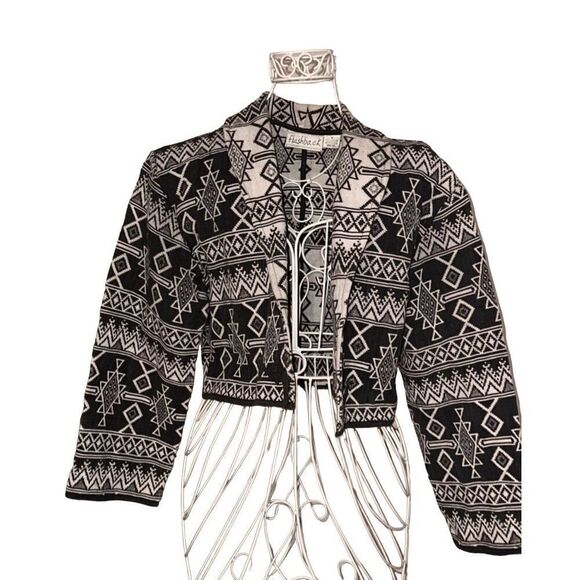 Authentic VINTAGE VTG RARE FLASHBACK SOUTHWESTERN CROPPED WESTERN AZTEC KILIM Th - Picture 1 of 8